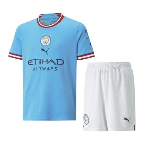 Manchester City 202223 Home Kids Jersey And Shorts Kit 44034