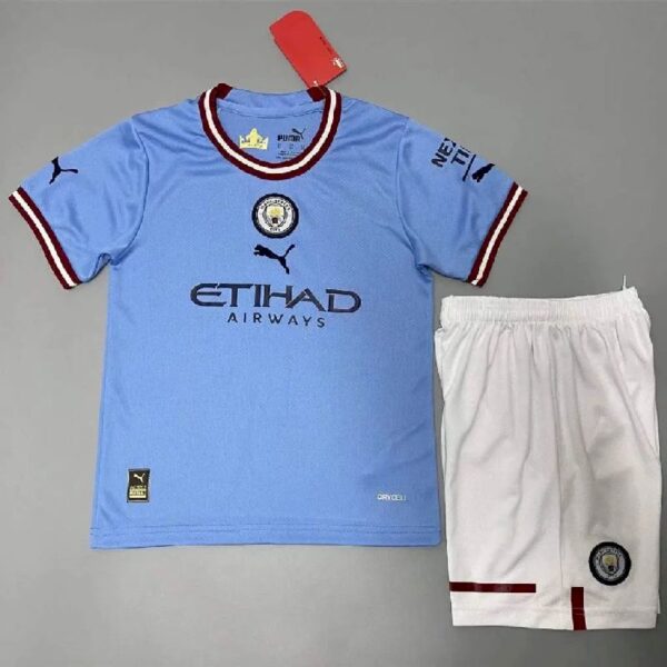 Manchester City 202223 Home Kids Jersey And Shorts Kit 44036