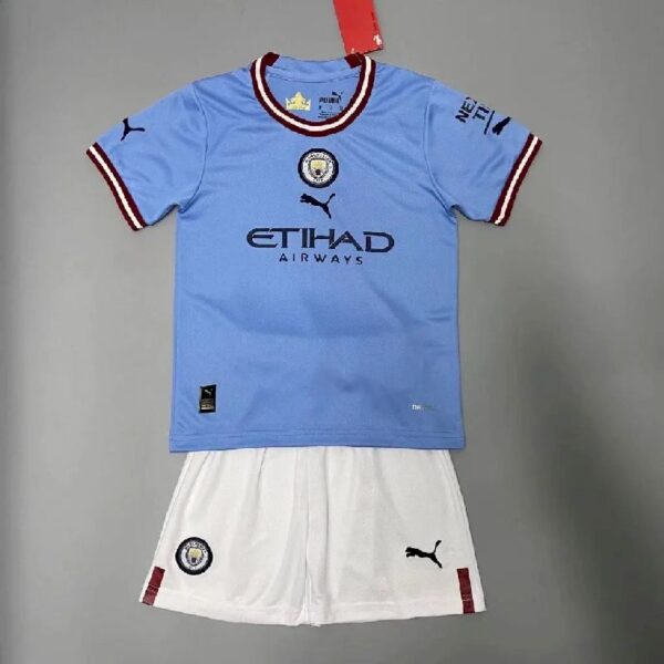 Manchester City 202223 Home Kids Jersey And Shorts Kit 44037